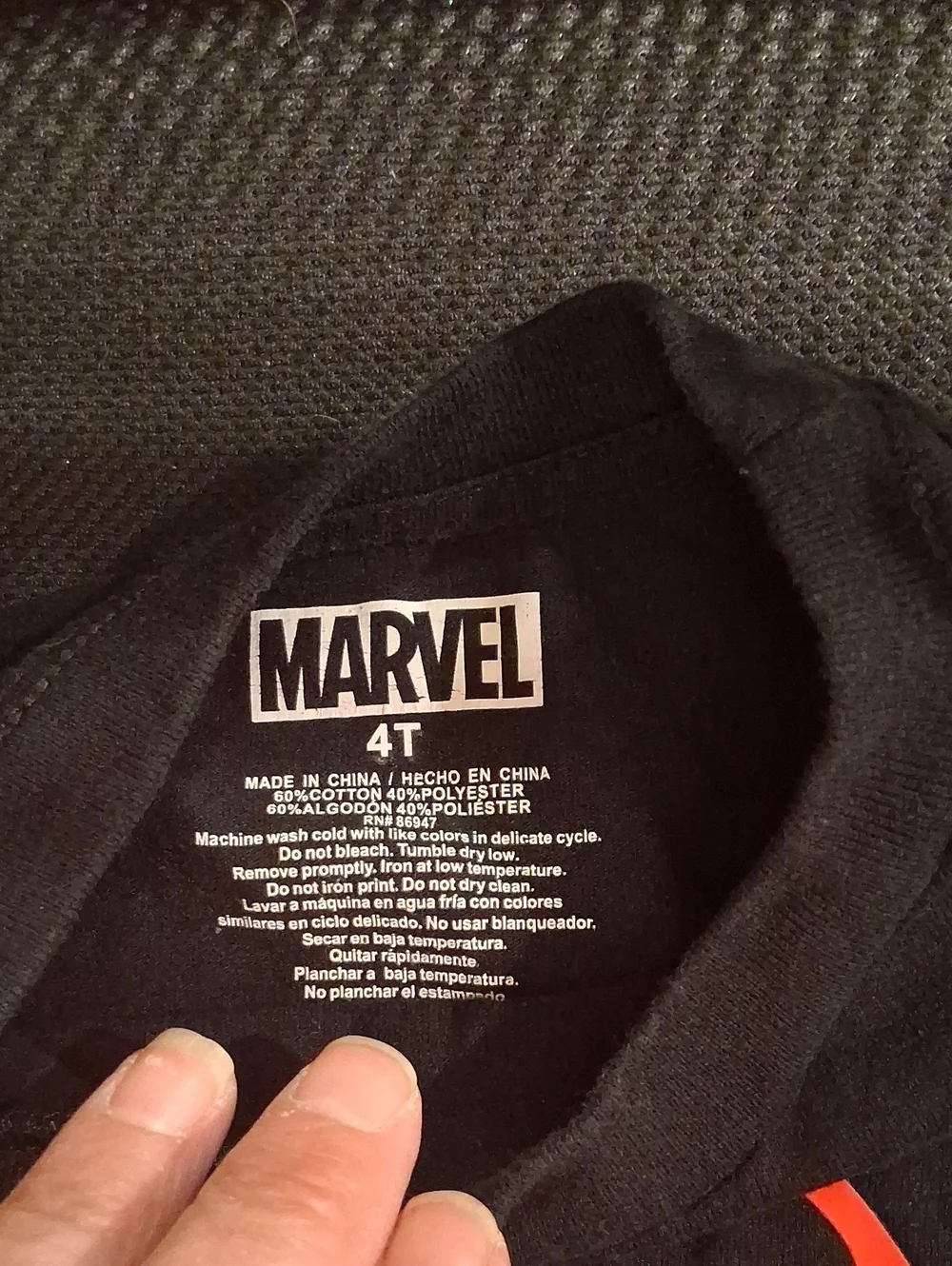 Marvel Black Tee with Red Spider Mask Graphic - Picture 4 of 4